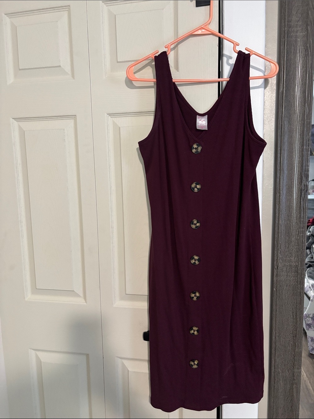 No Boundaries Plum Sleeveless Button-Front Maxi Dress